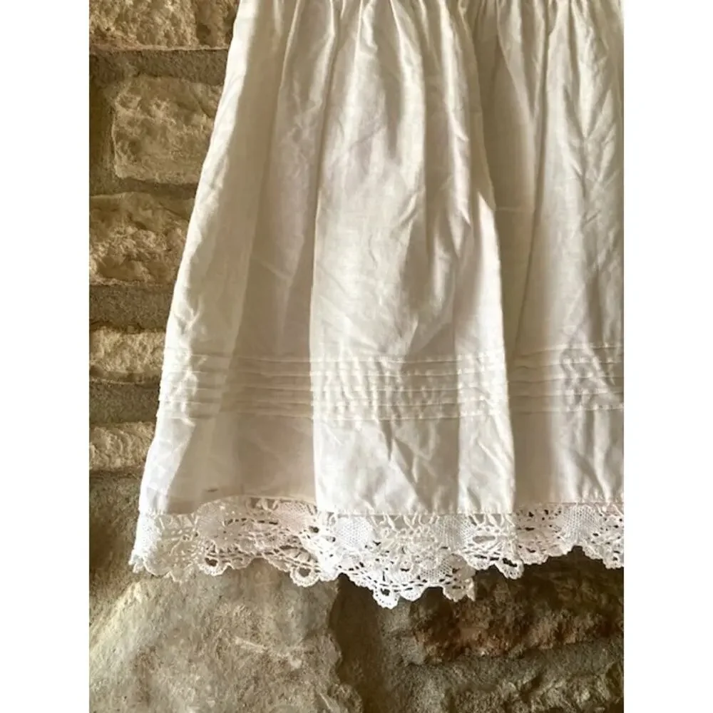 Vintage 80's Paper White Heirloom Dress - 4T - Hand Embroidered Linen Cotton
